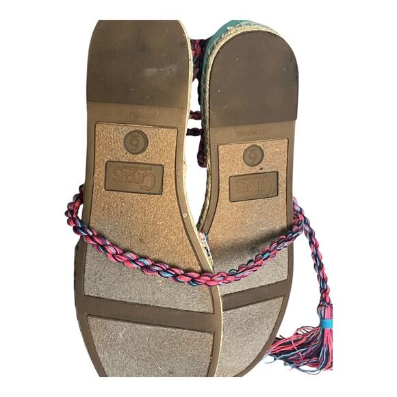 Circus Sam Edelman Lace Up Espadrille Flats Sandals Ballet Tropical 6 - Picture 8 of 10